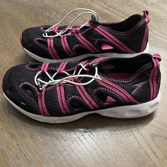 Speedo Water Shores Womens Size 8 Black Pink Hydro Outdoor Beach Waterproof - Picture 2 of 8